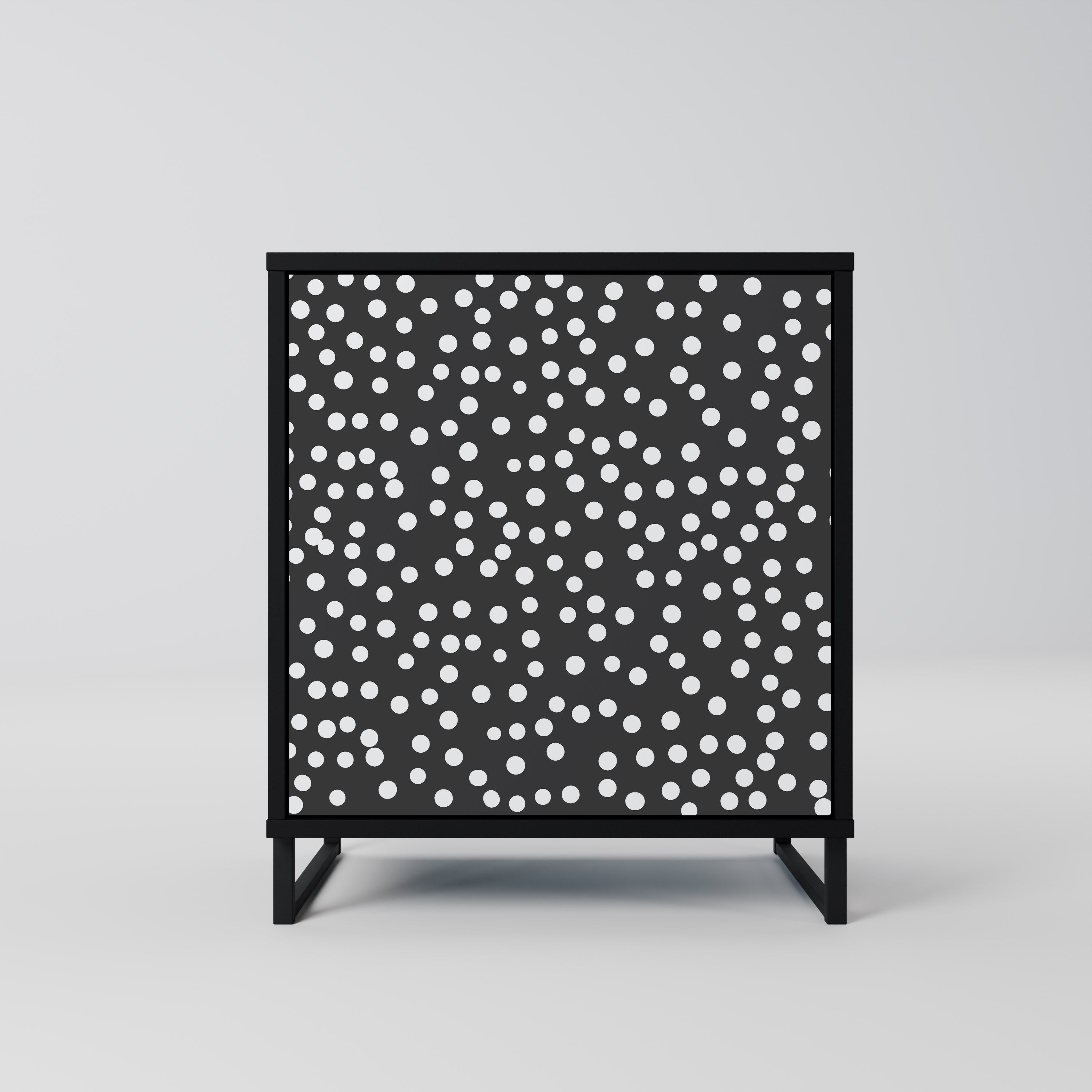 BLINDING LIGHTS 1-Door Sideboard in Black Finish