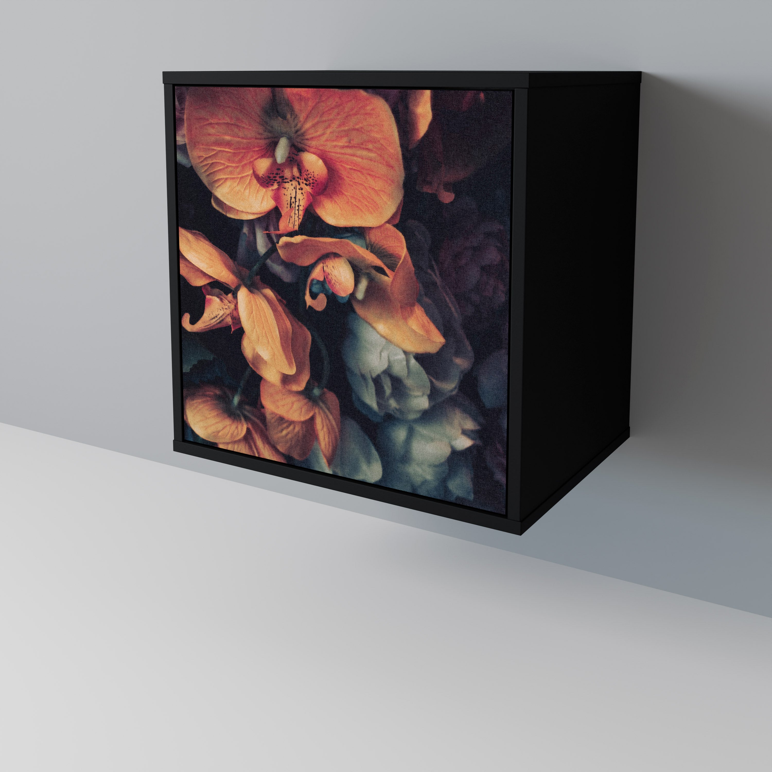 Aparador NEVERENDING BLOOM de 1 puerta en acabado negro