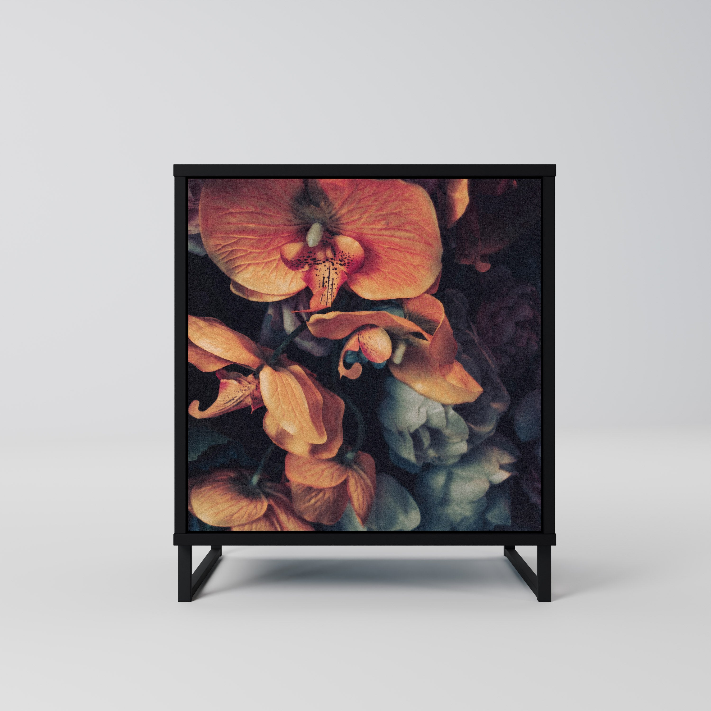 Aparador NEVERENDING BLOOM de 1 puerta en acabado negro