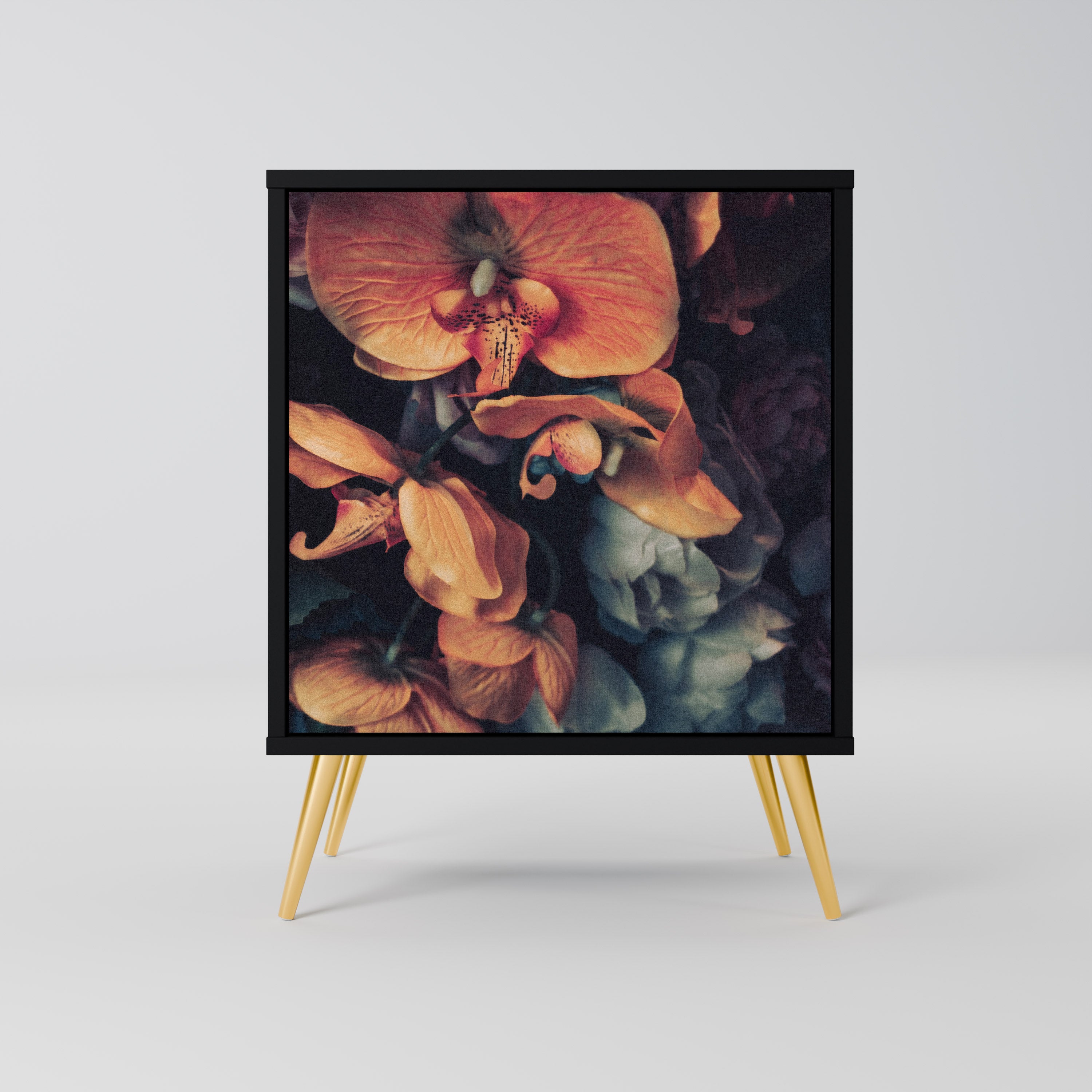 Aparador NEVERENDING BLOOM de 1 puerta en acabado negro