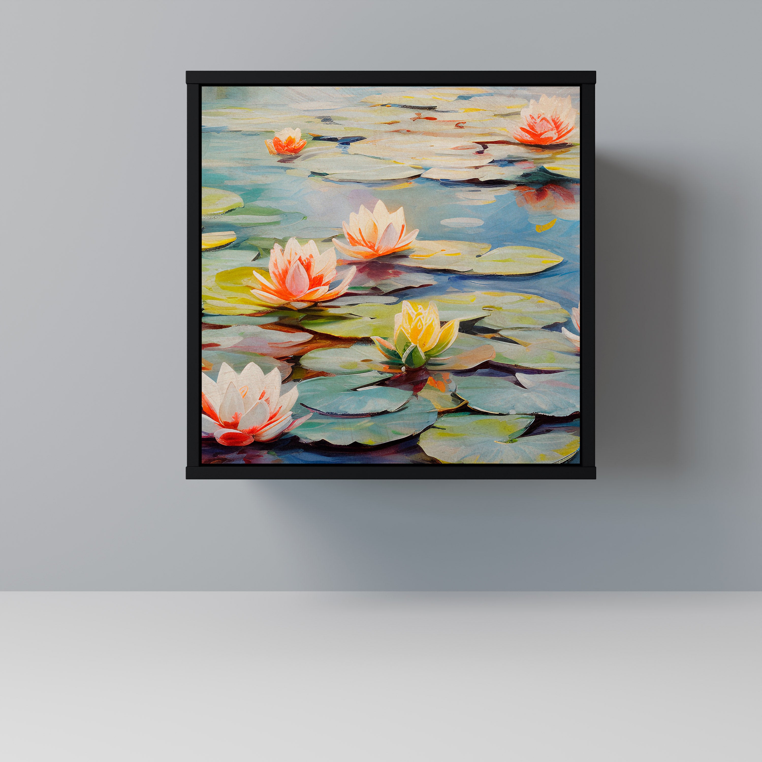 BLOOMING WATERS 1-Door Sideboard in Black Finish