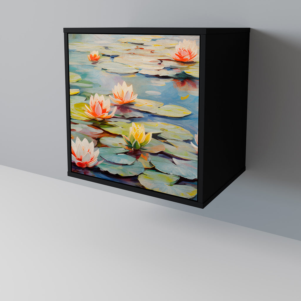 BLOOMING WATERS 1-Door Sideboard in Black Finish