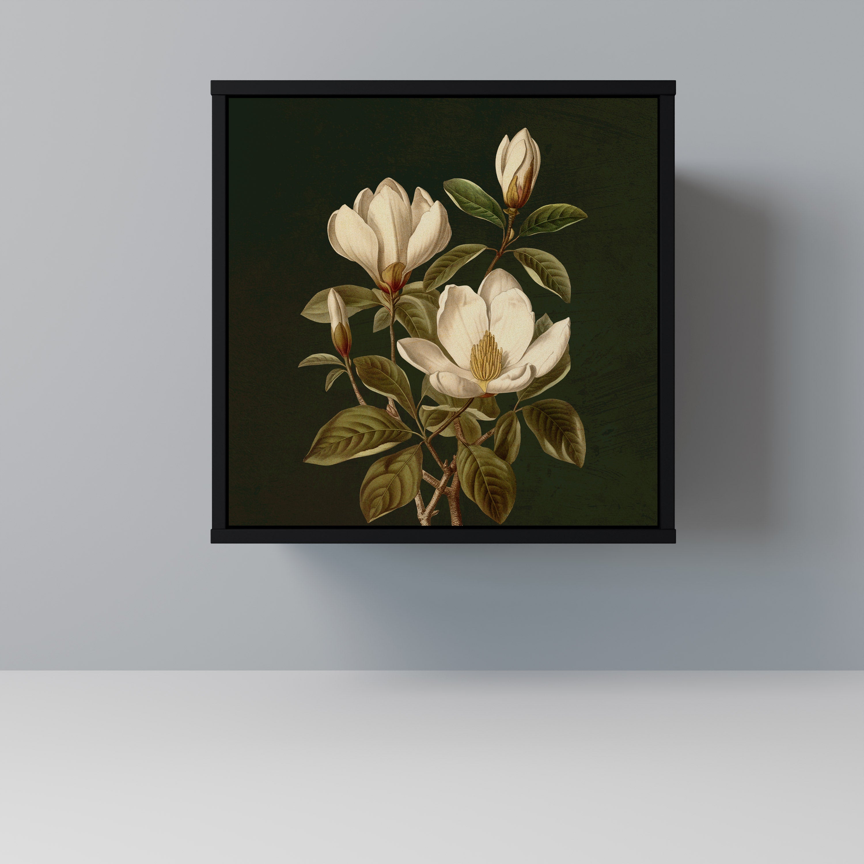 Aparador FLORAL NOIR de 1 puerta en acabado negro