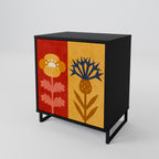 SCANDIC FLOWERET 1-Door Sideboard in Black Finish