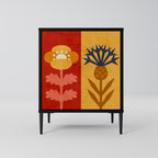 SCANDIC FLOWERET 1-Door Sideboard in Black Finish