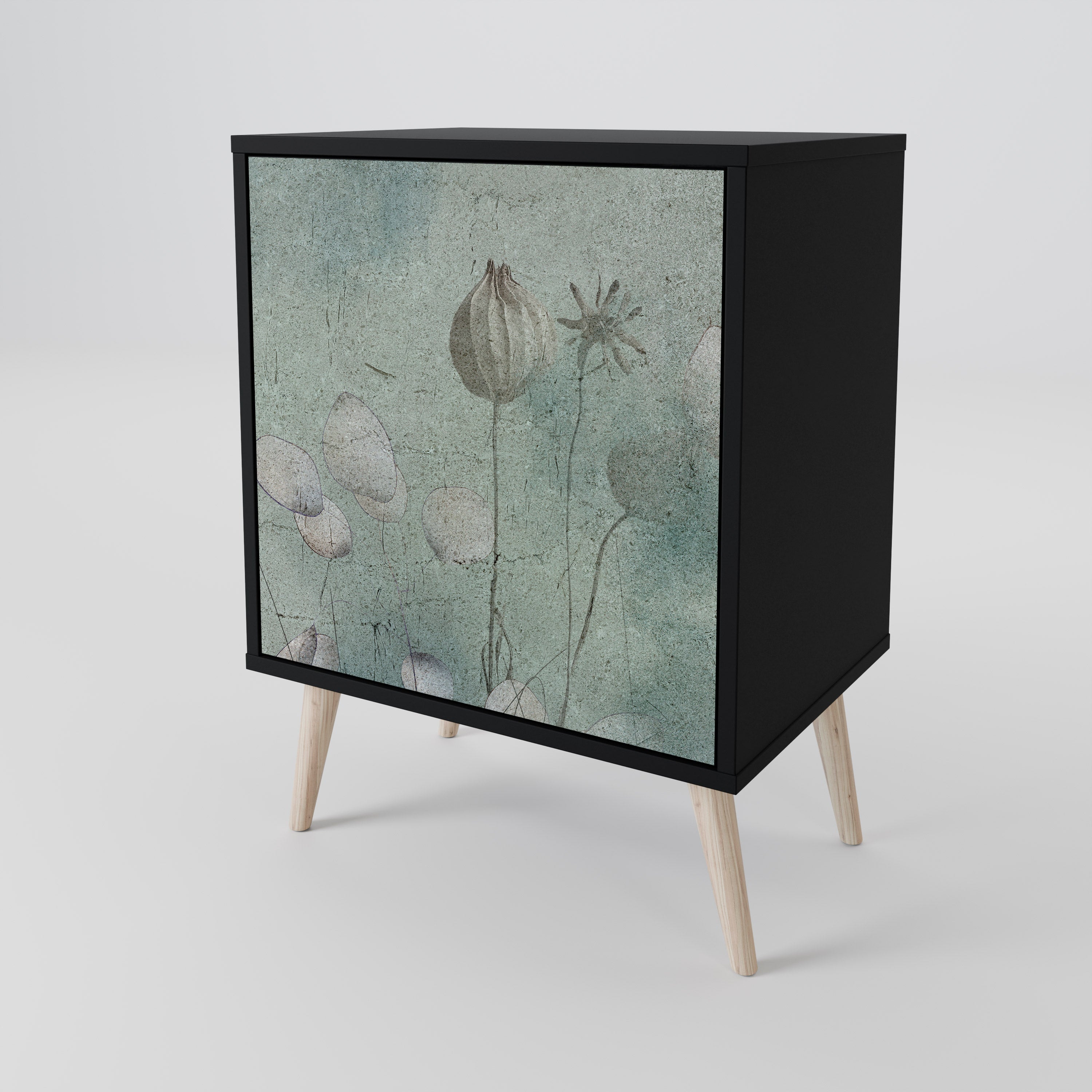 Aparador NIGHT LADY de 1 puerta en acabado negro