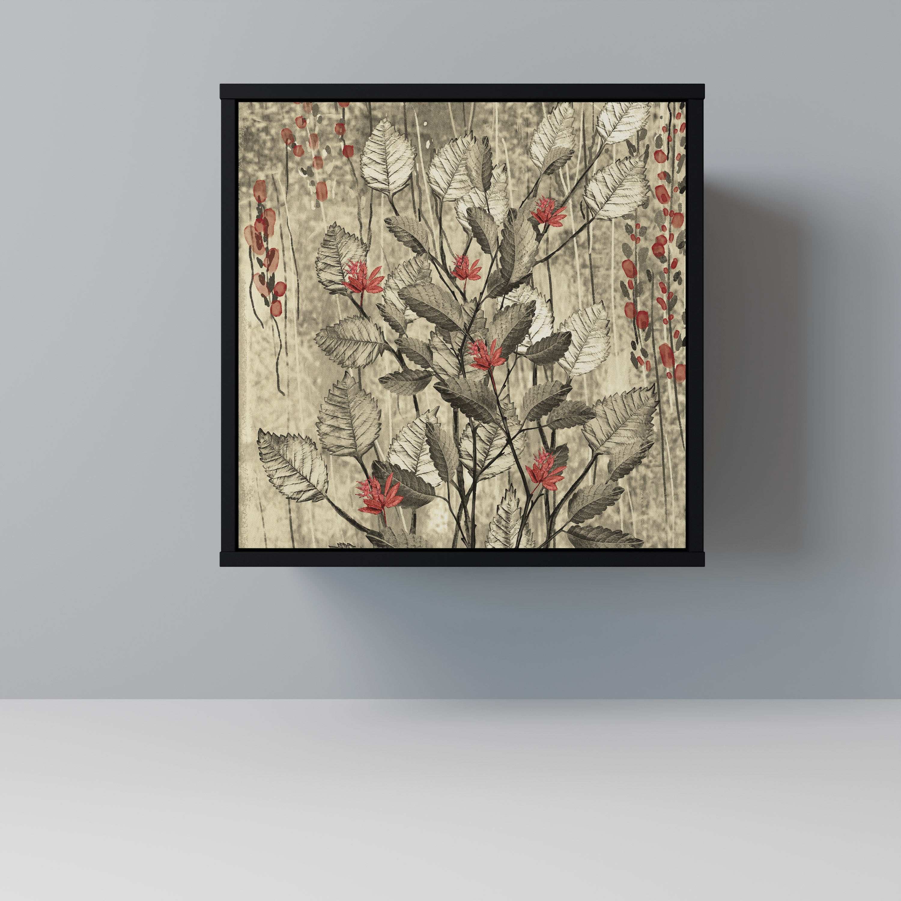 Aparador HERBAL GRACE de 1 puerta en acabado negro