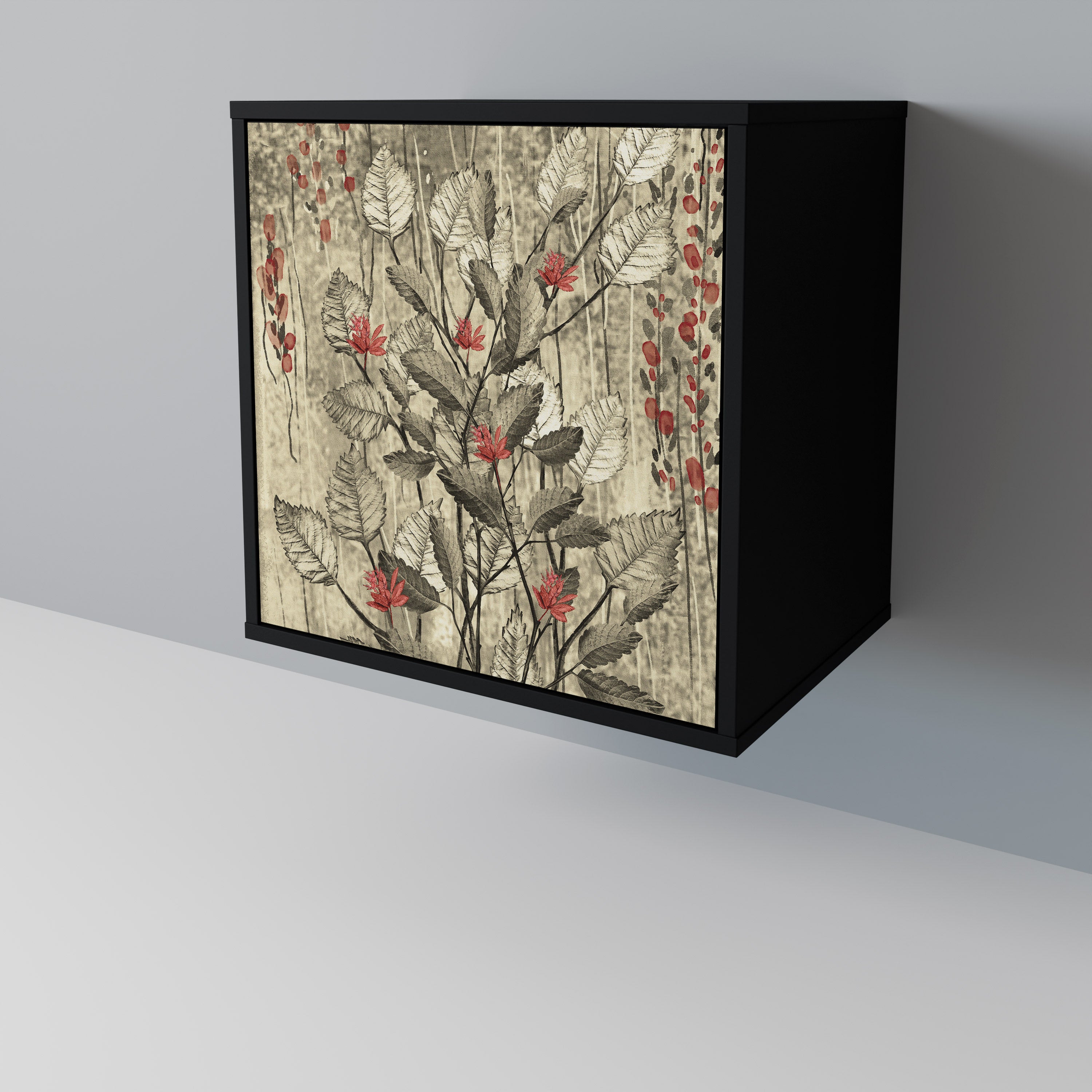 Aparador HERBAL GRACE de 1 puerta en acabado negro