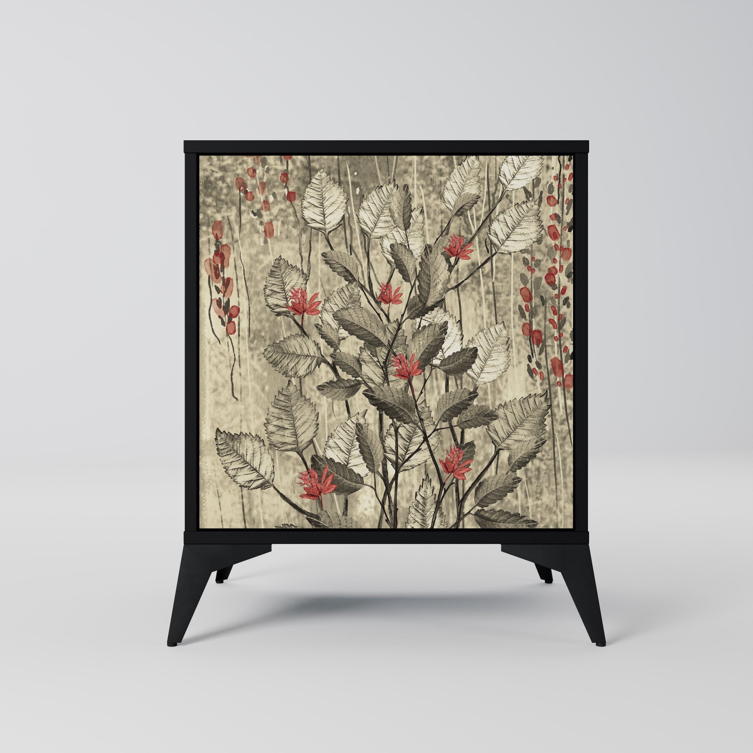 Aparador HERBAL GRACE de 1 puerta en acabado negro