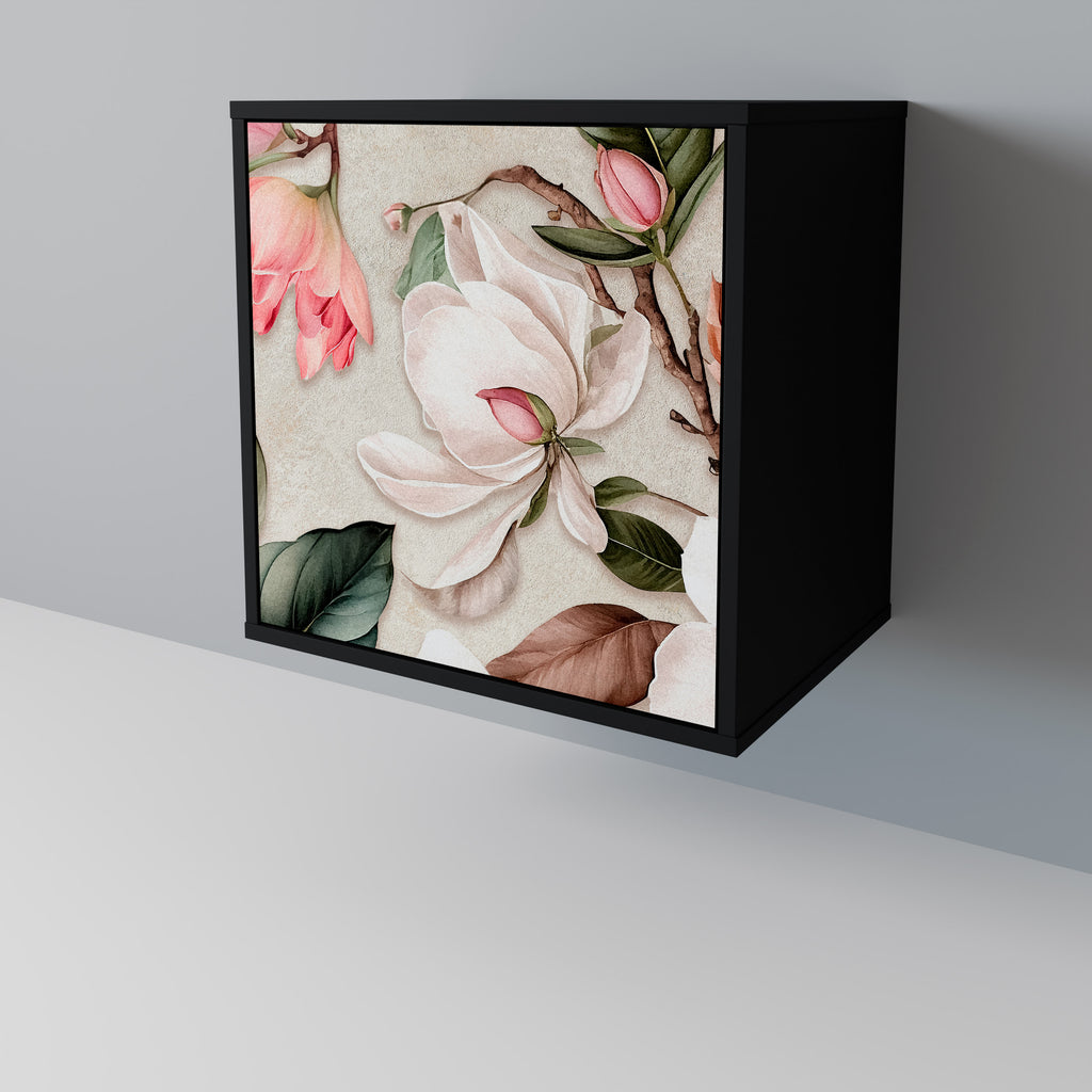 Aparador FLORAL GRACE de 1 puerta en acabado negro