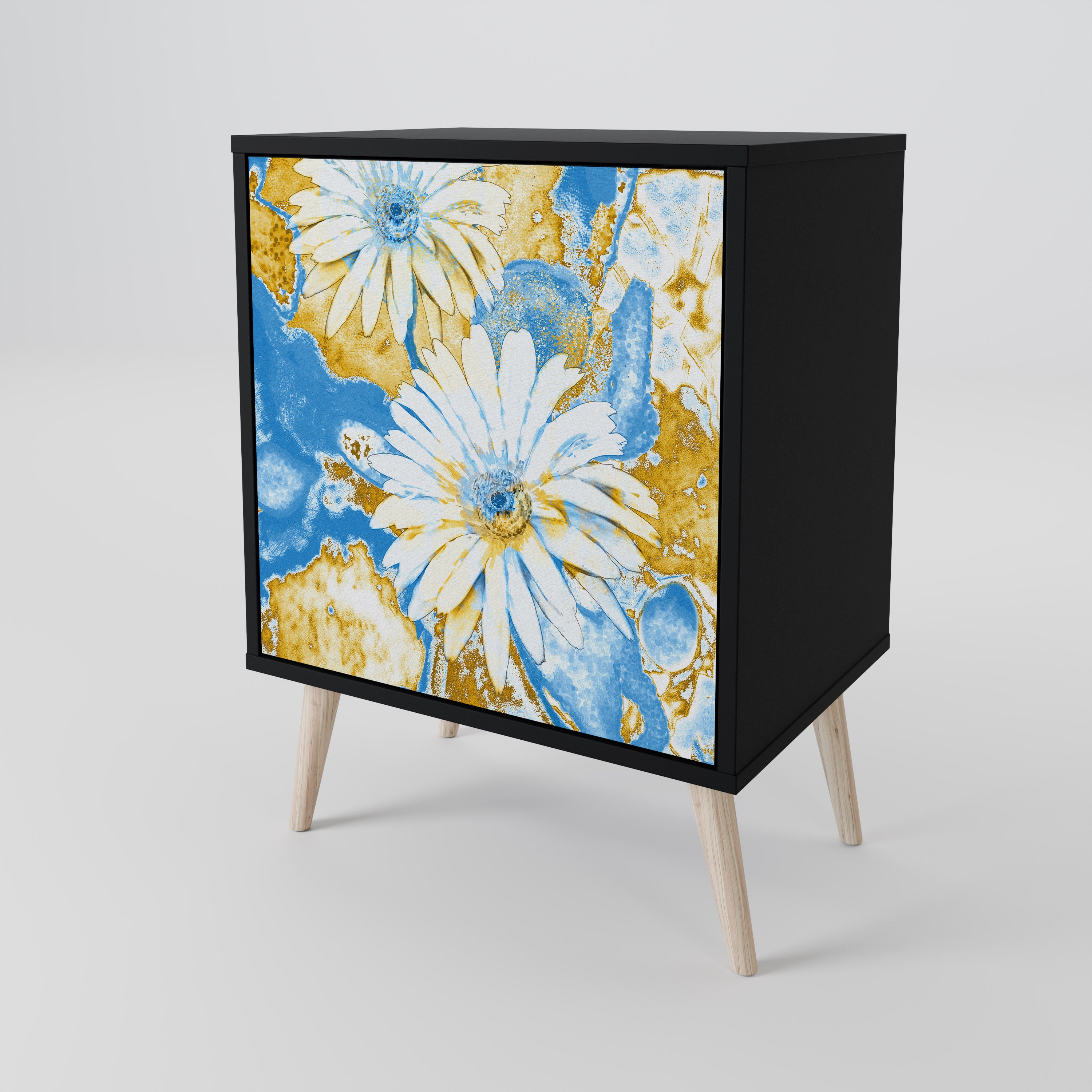 Aparador DAISY LUXE de 1 puerta en acabado negro