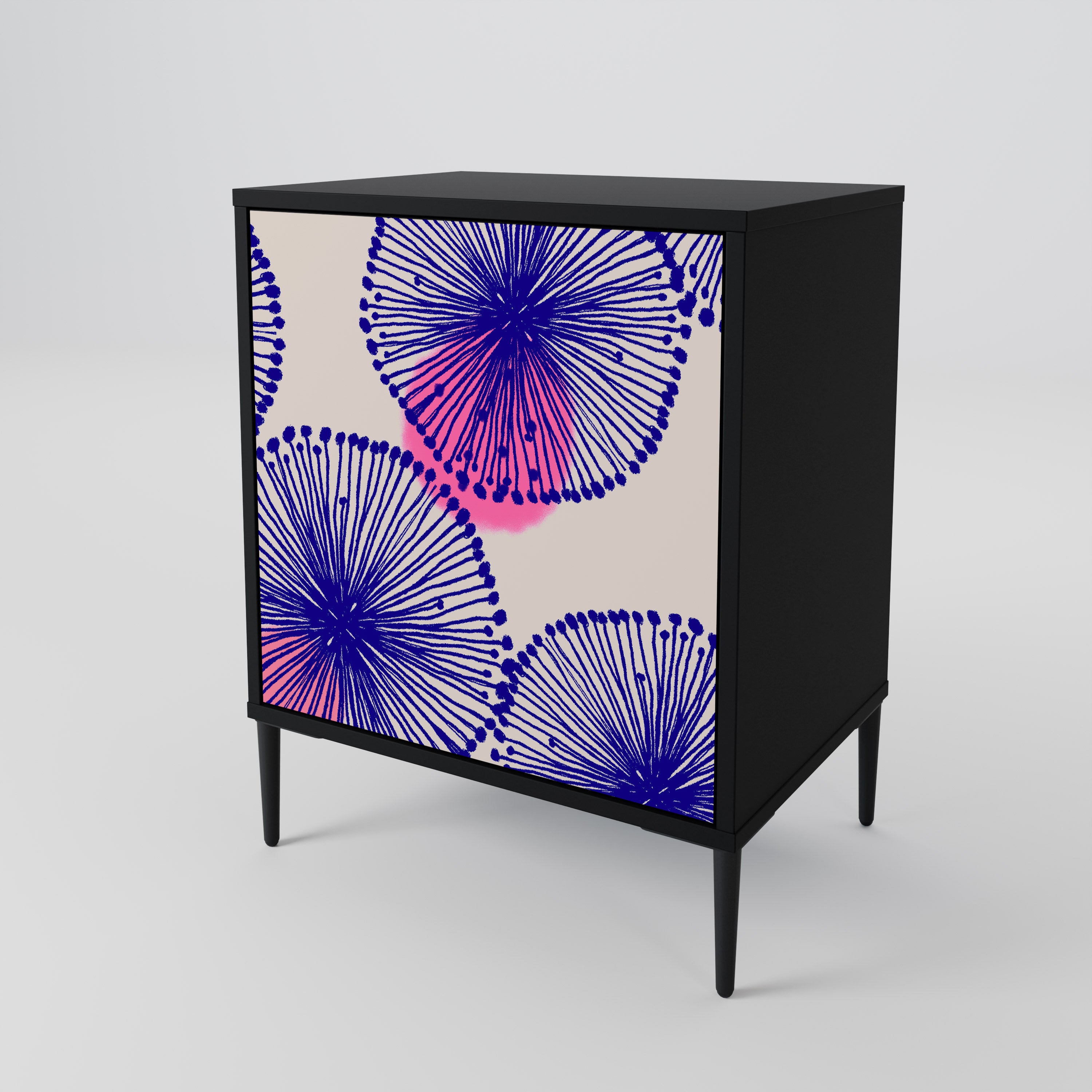 Aparador MAGIC NATURE de 1 puerta en acabado negro