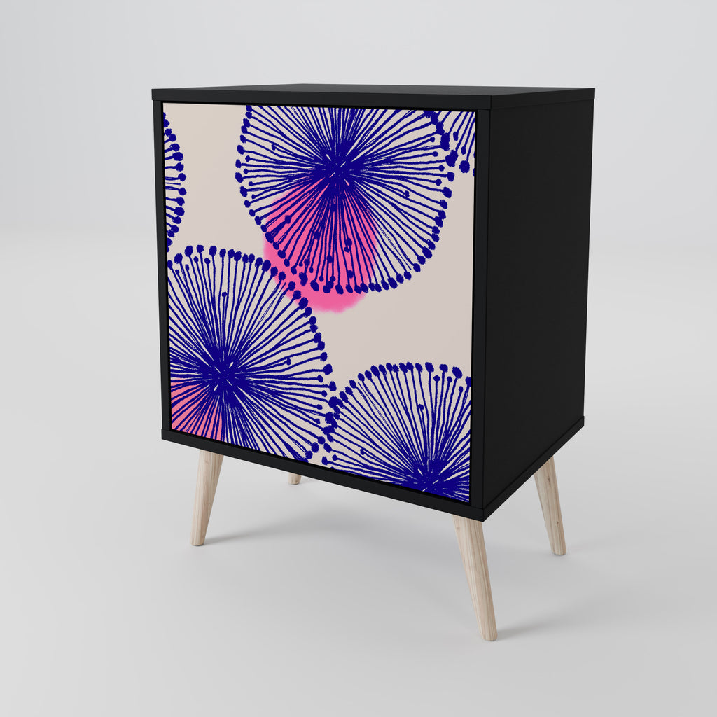 Aparador MAGIC NATURE de 1 puerta en acabado negro