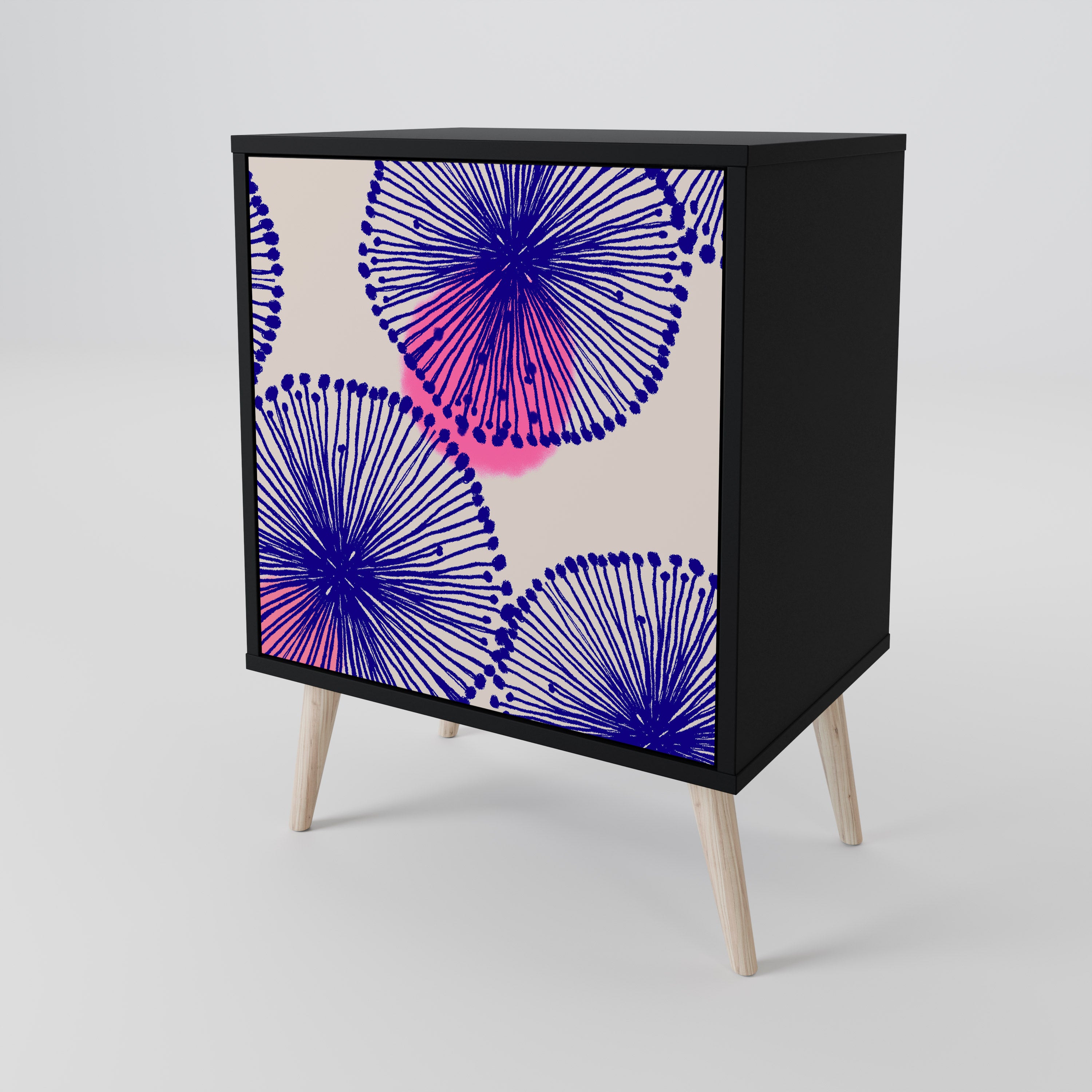 Aparador MAGIC NATURE de 1 puerta en acabado negro