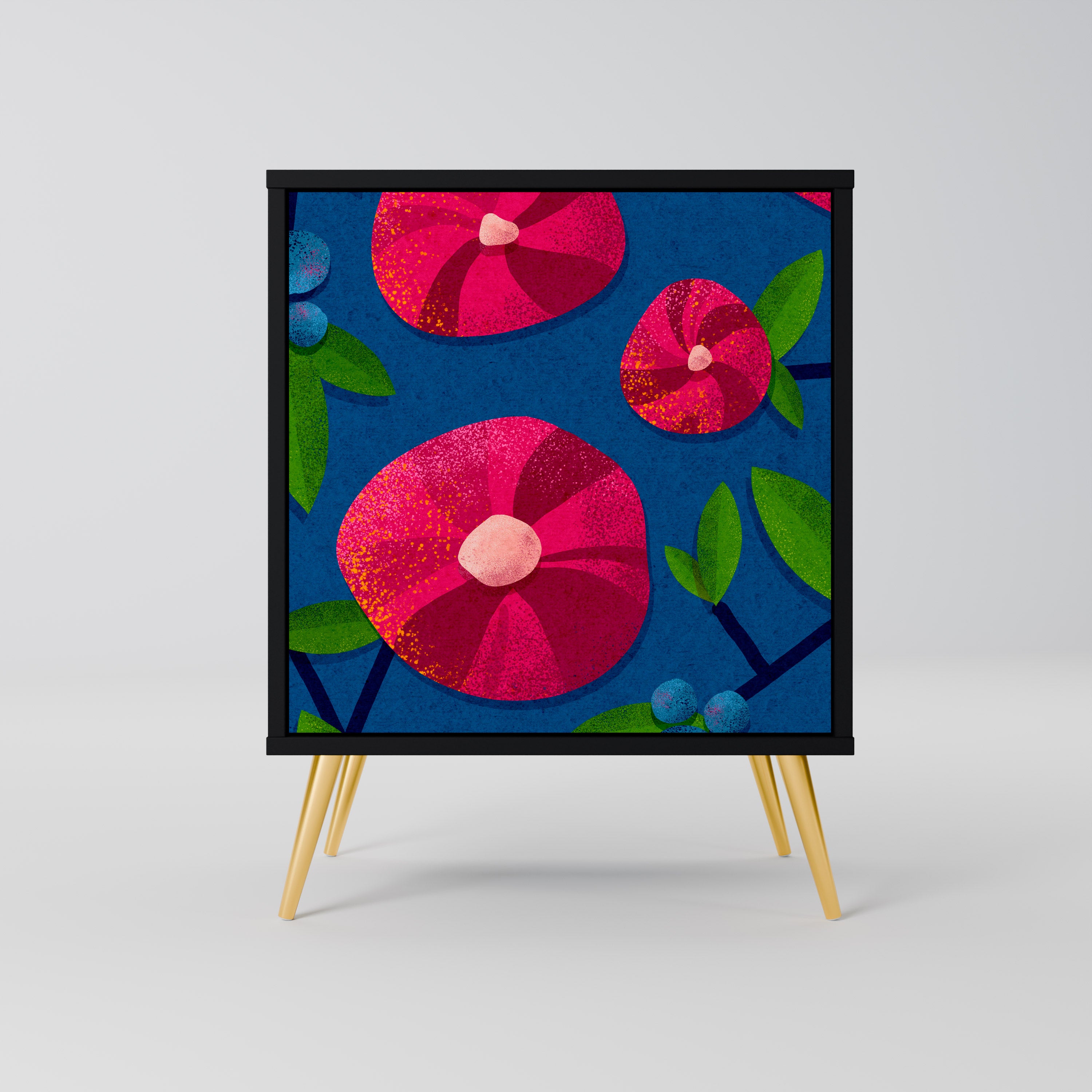 Aparador de 1 puerta SPRING THOUGHTS en acabado negro