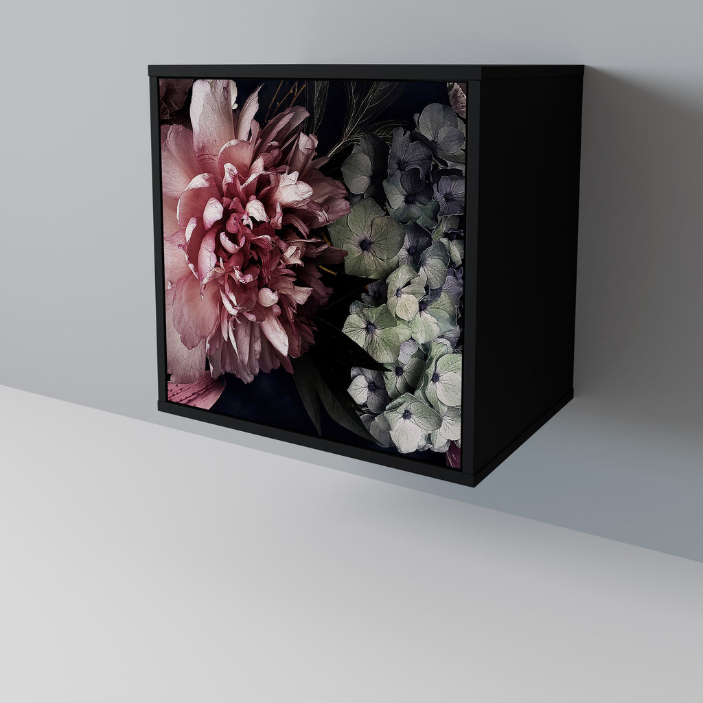 Aparador PURE BLOSSOM de 1 puerta en acabado negro