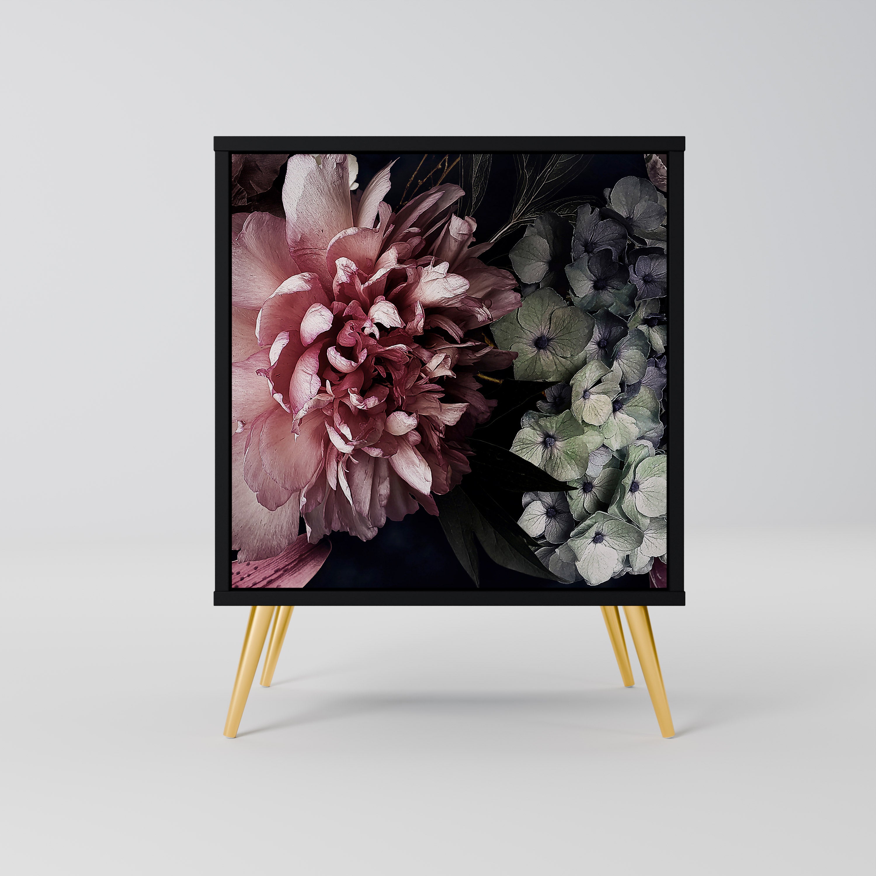 Aparador PURE BLOSSOM de 1 puerta en acabado negro