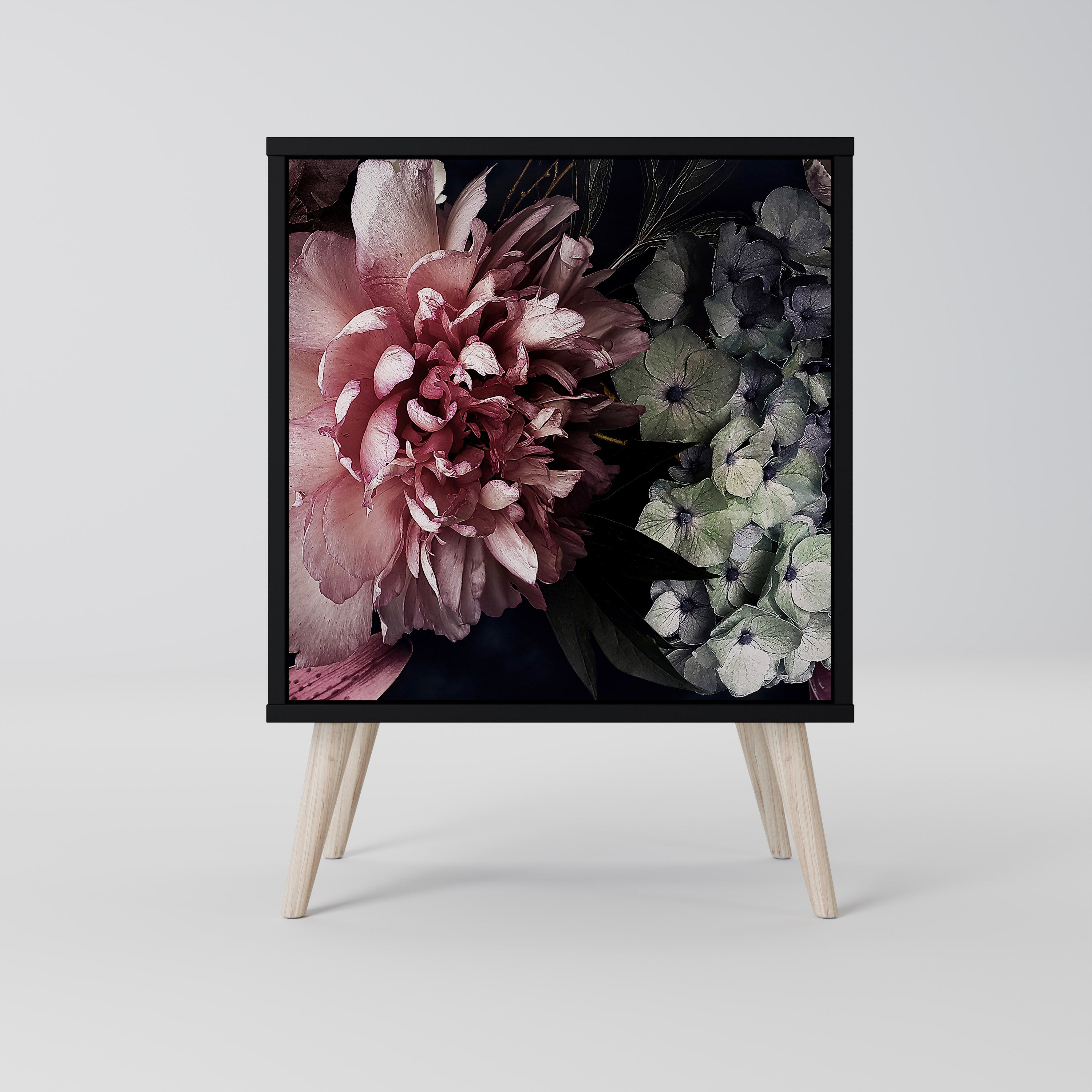 Aparador PURE BLOSSOM de 1 puerta en acabado negro