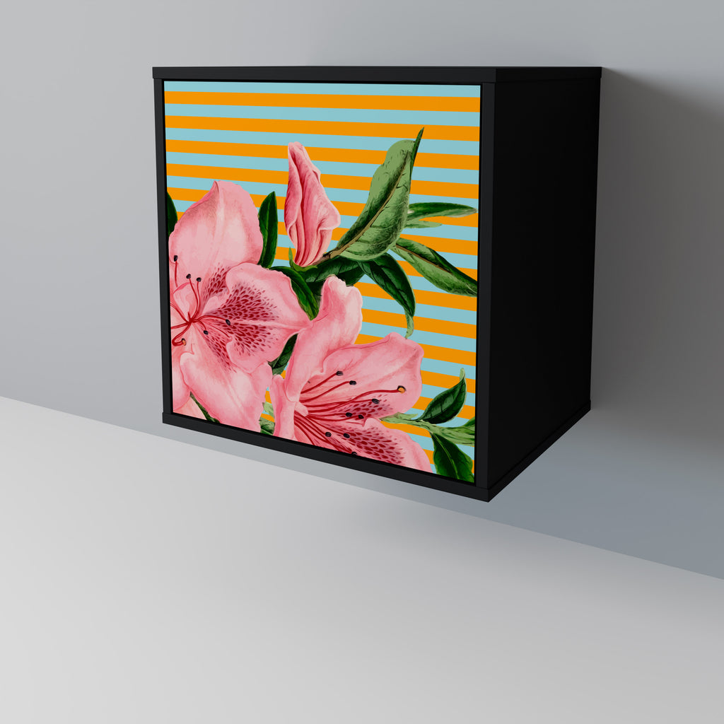 Aparador de 1 puerta FRAGILE BEAUTY en acabado negro