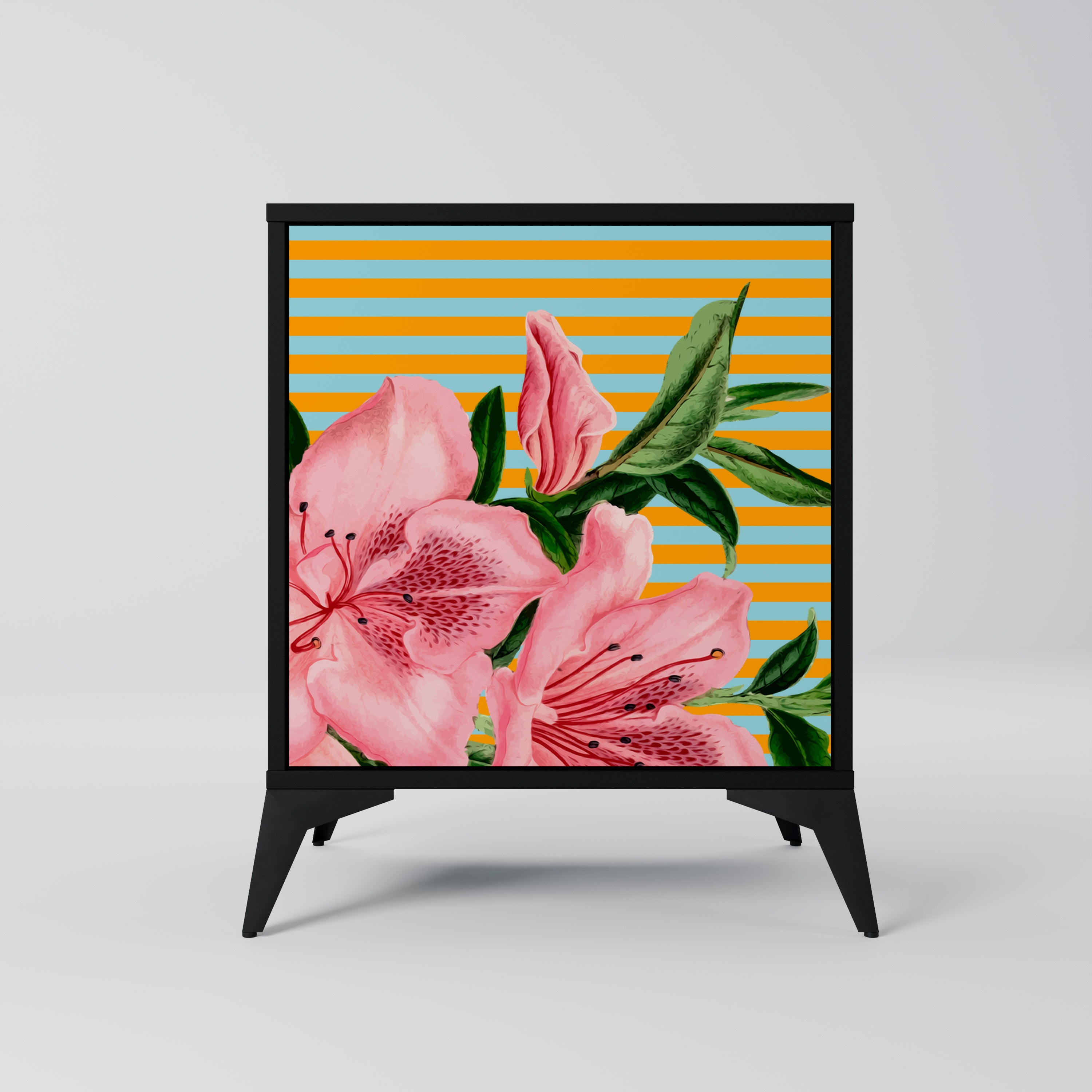 Aparador de 1 puerta FRAGILE BEAUTY en acabado negro