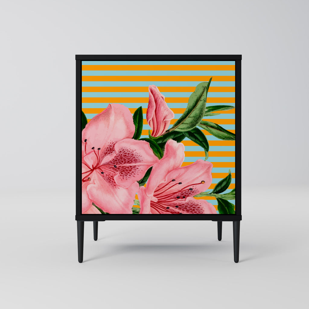 Aparador de 1 puerta FRAGILE BEAUTY en acabado negro