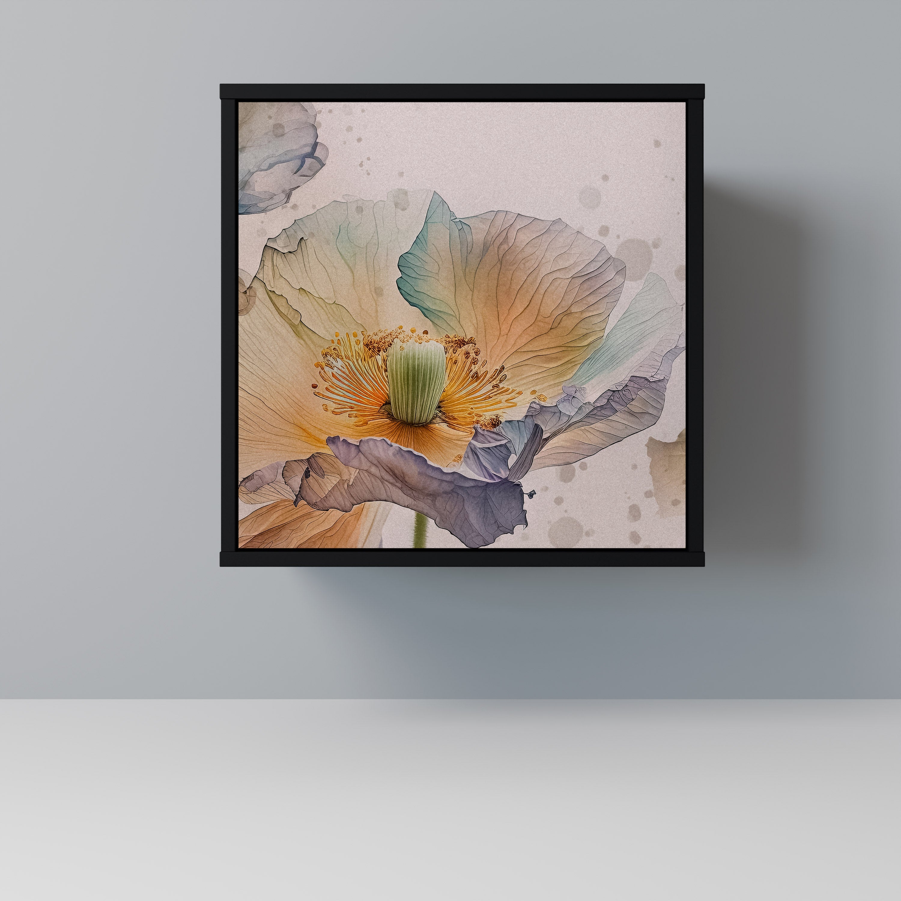 Aparador SOFTEN POPPY de 1 puerta en acabado negro