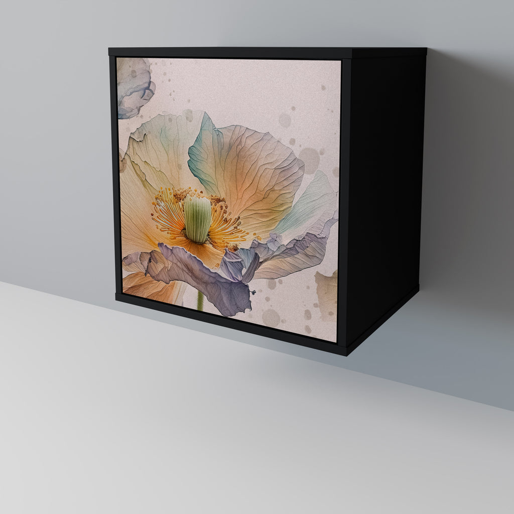 Aparador SOFTEN POPPY de 1 puerta en acabado negro