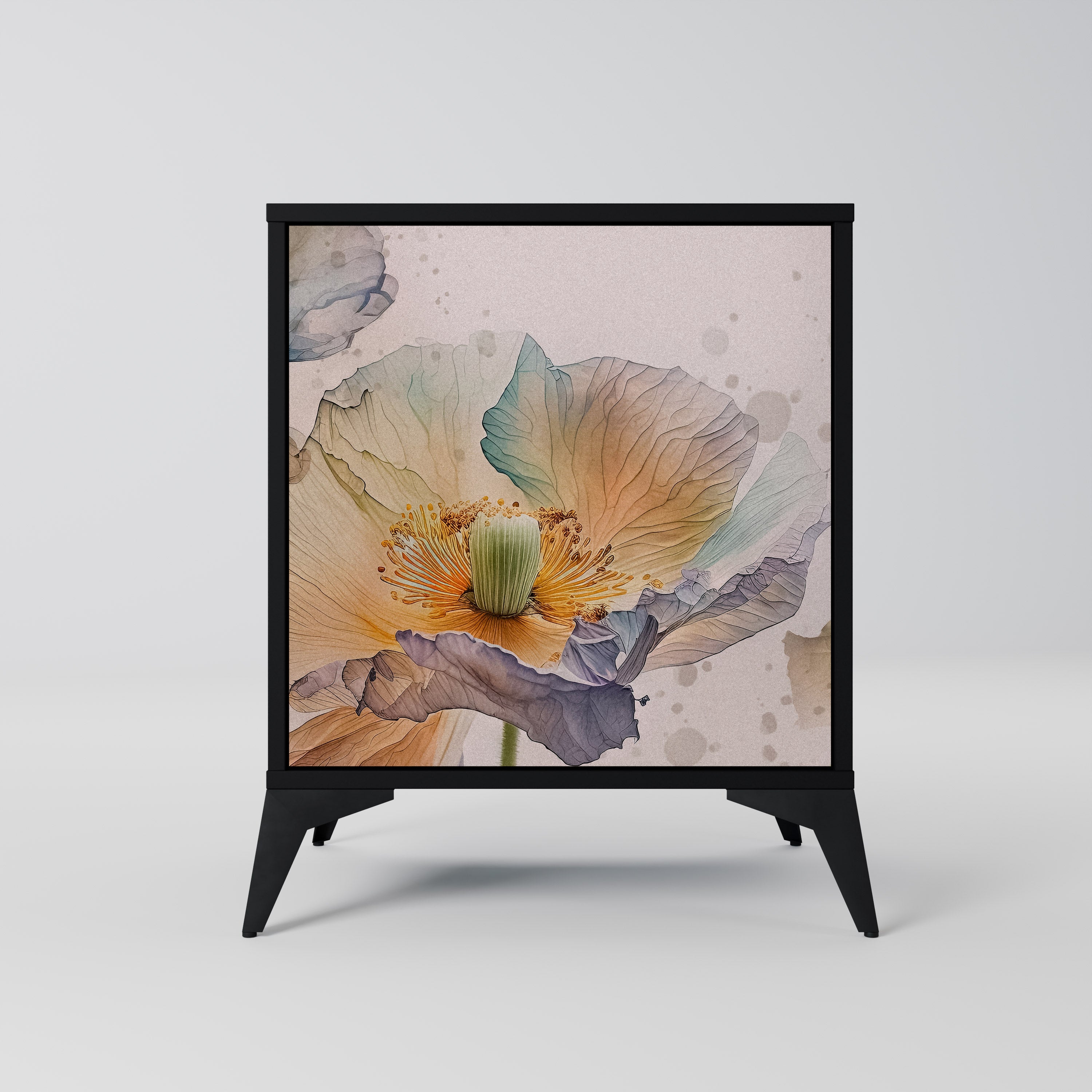 Aparador SOFTEN POPPY de 1 puerta en acabado negro