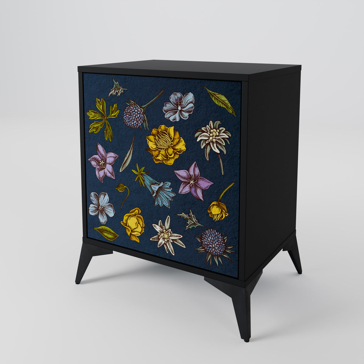FLOWERS ON NAVY BLUE Aparador de 1 Puerta