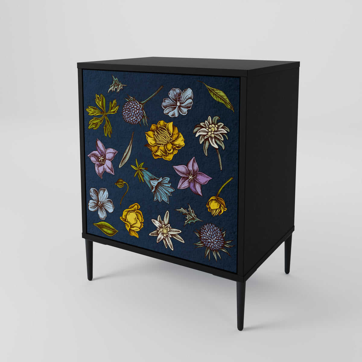 FLOWERS ON NAVY BLUE Aparador de 1 Puerta
