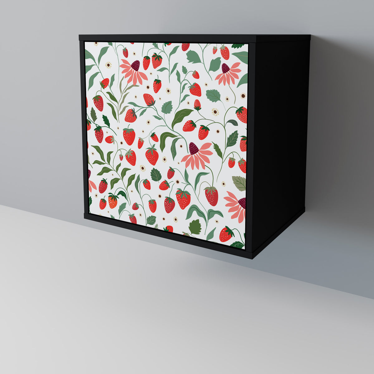 FLOWERS AND STRAWBERRIES Aparador de 1 Puerta