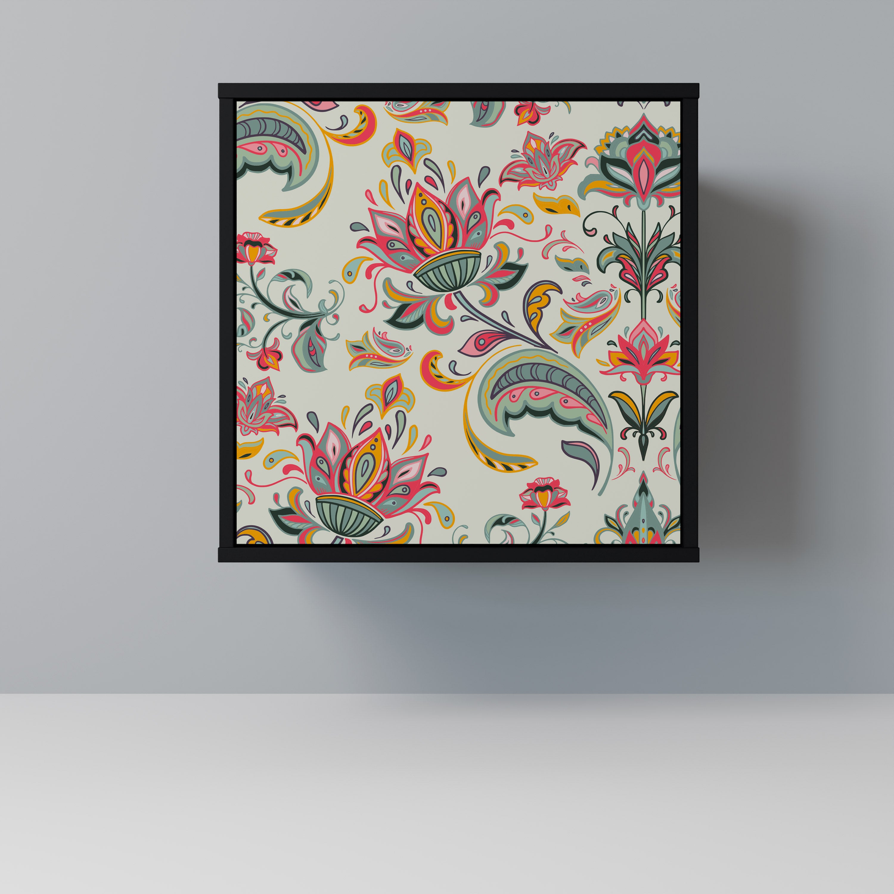 Aparador de una puerta ORGANIC FOLKLORE en acabado negro