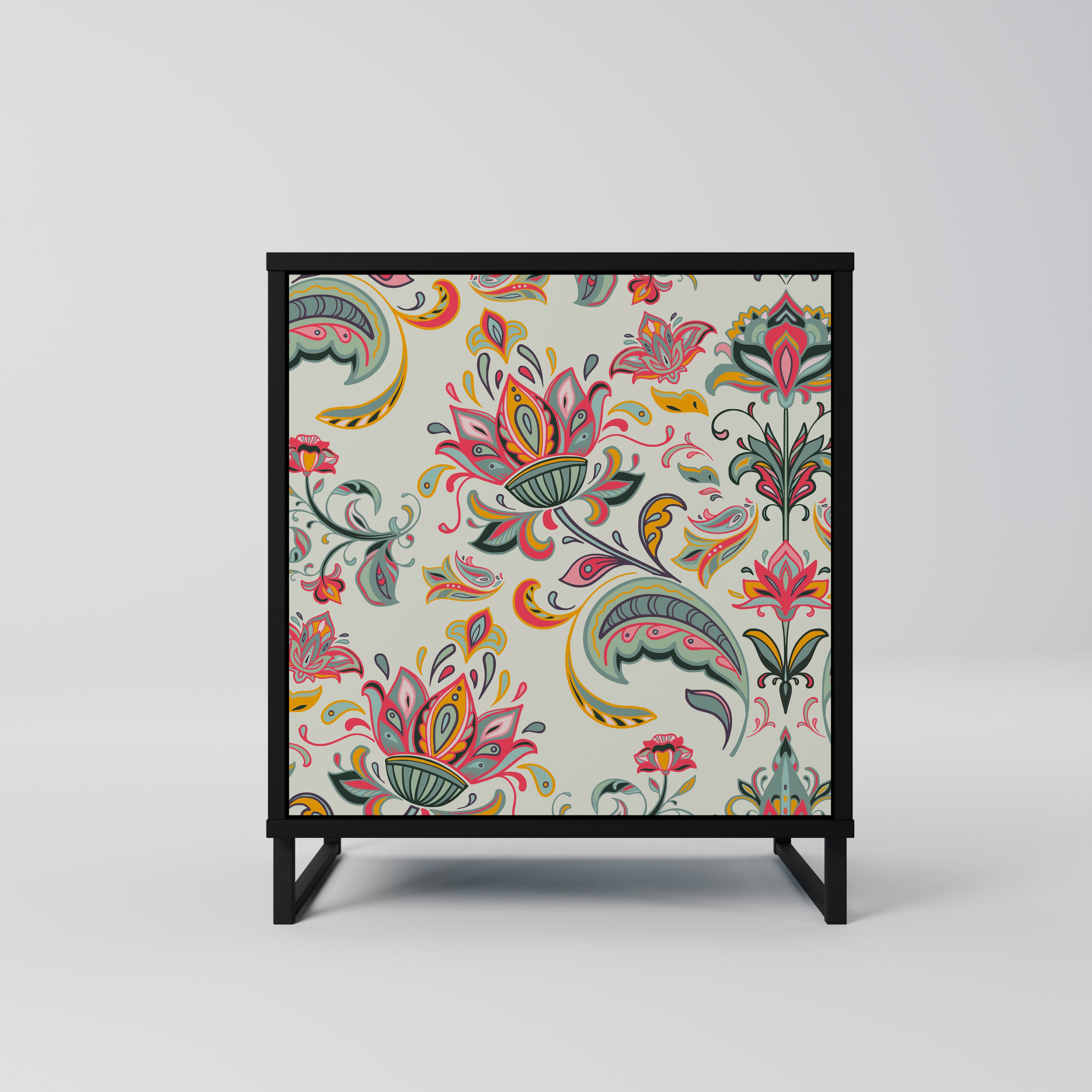 Aparador de una puerta ORGANIC FOLKLORE en acabado negro