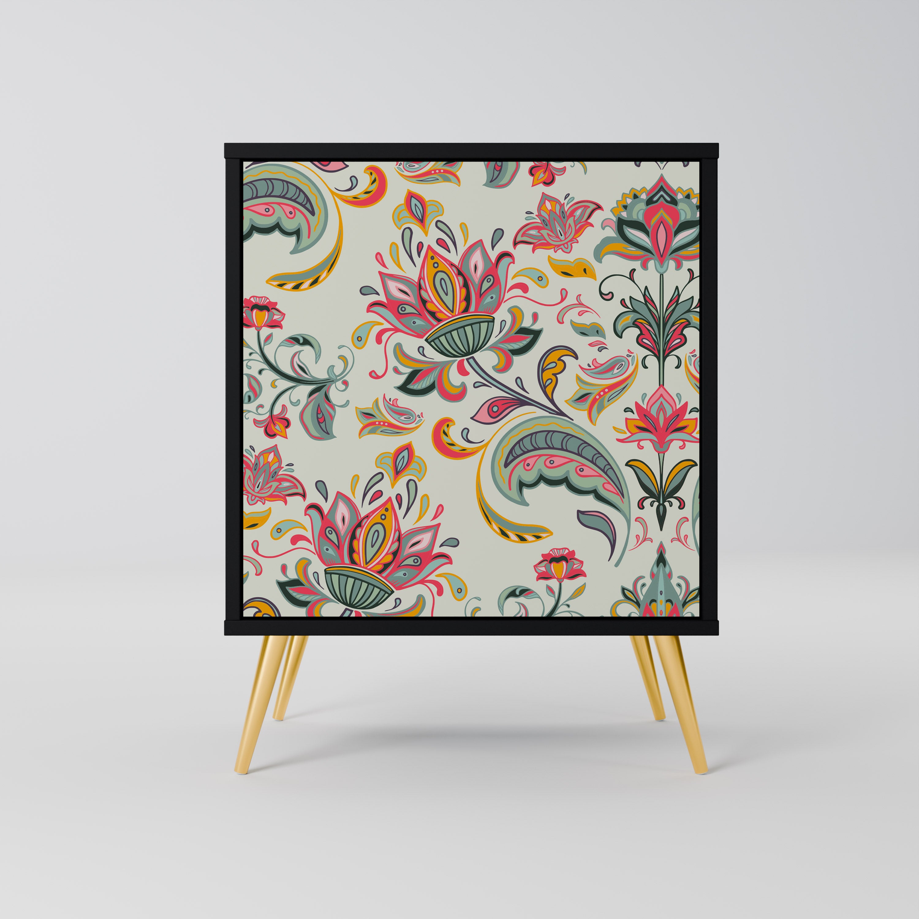 Aparador de una puerta ORGANIC FOLKLORE en acabado negro