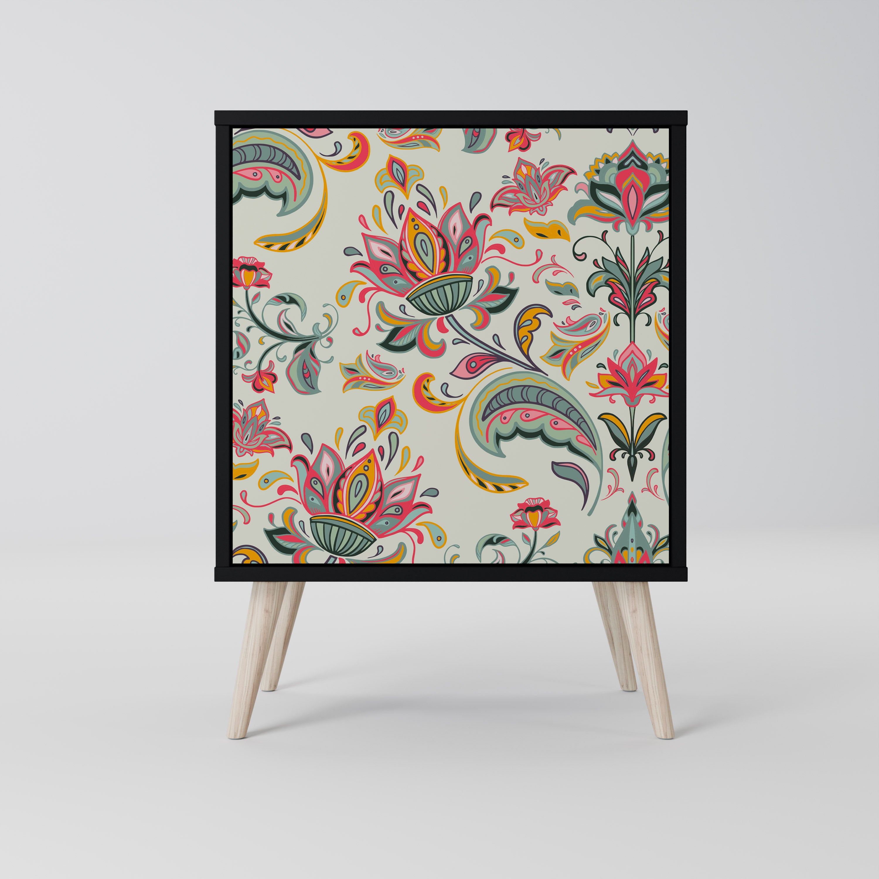 Aparador de una puerta ORGANIC FOLKLORE en acabado negro