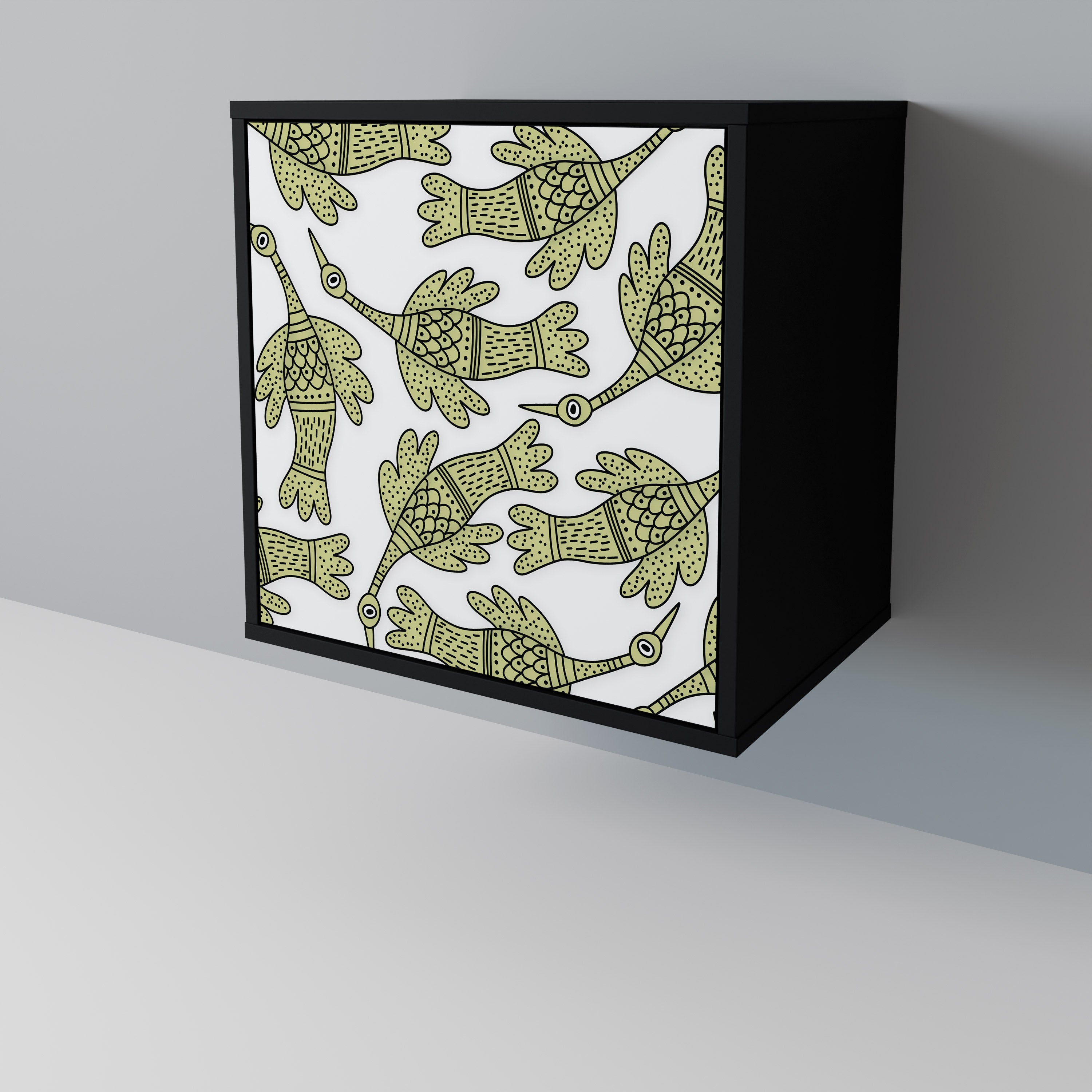 Aparador SEEDLING SONGBIRD de 1 puerta en acabado negro