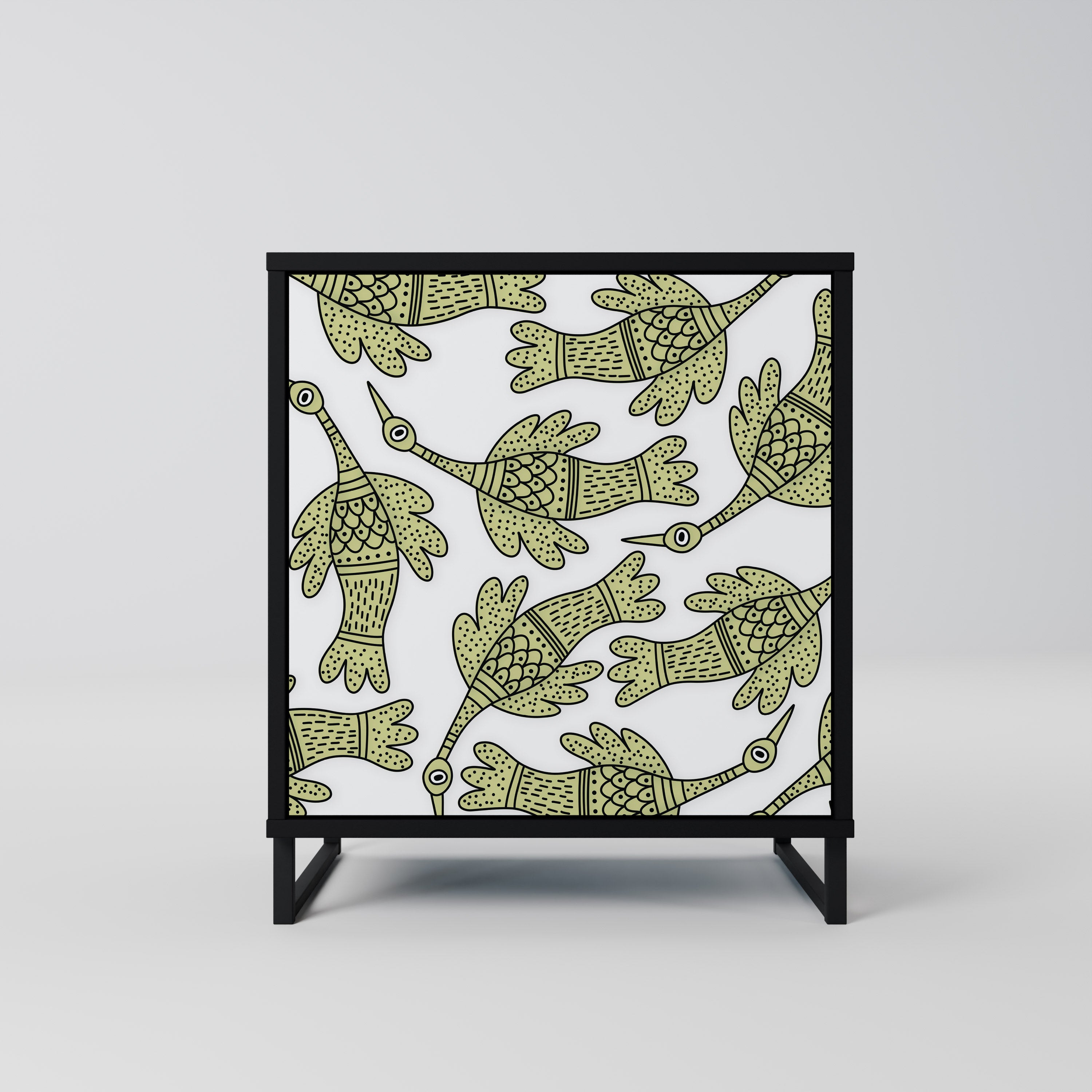 Aparador SEEDLING SONGBIRD de 1 puerta en acabado negro