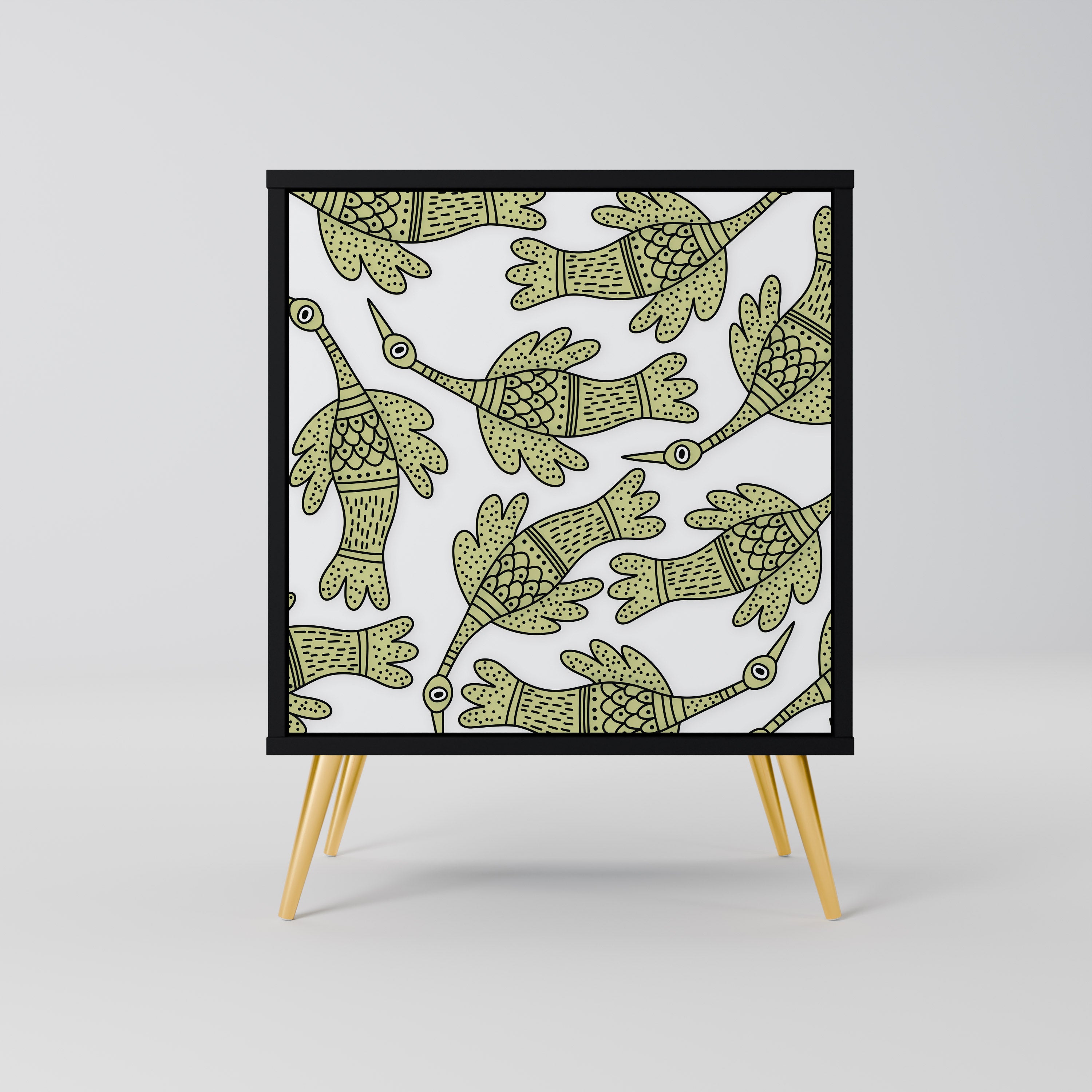 Aparador SEEDLING SONGBIRD de 1 puerta en acabado negro