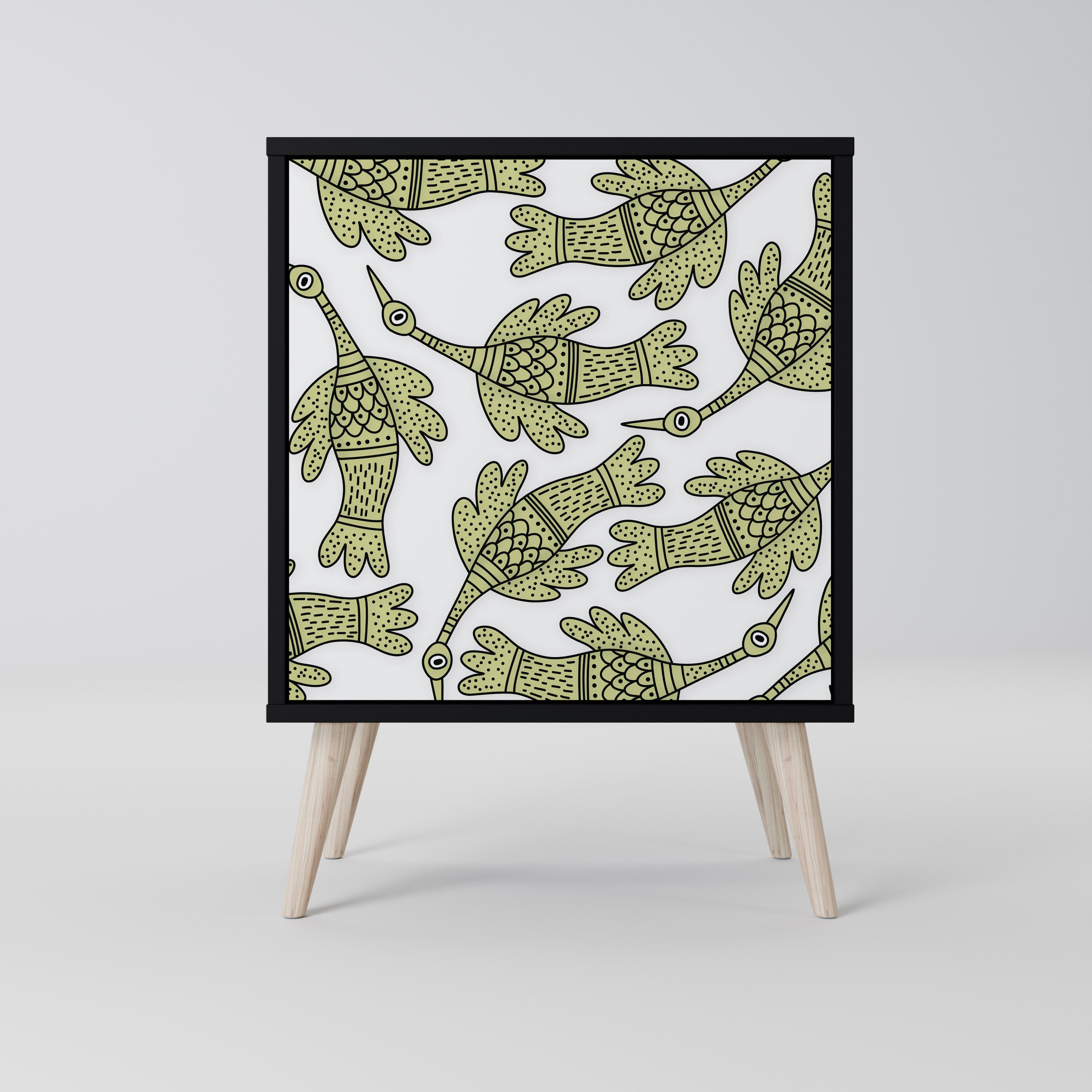 Aparador SEEDLING SONGBIRD de 1 puerta en acabado negro