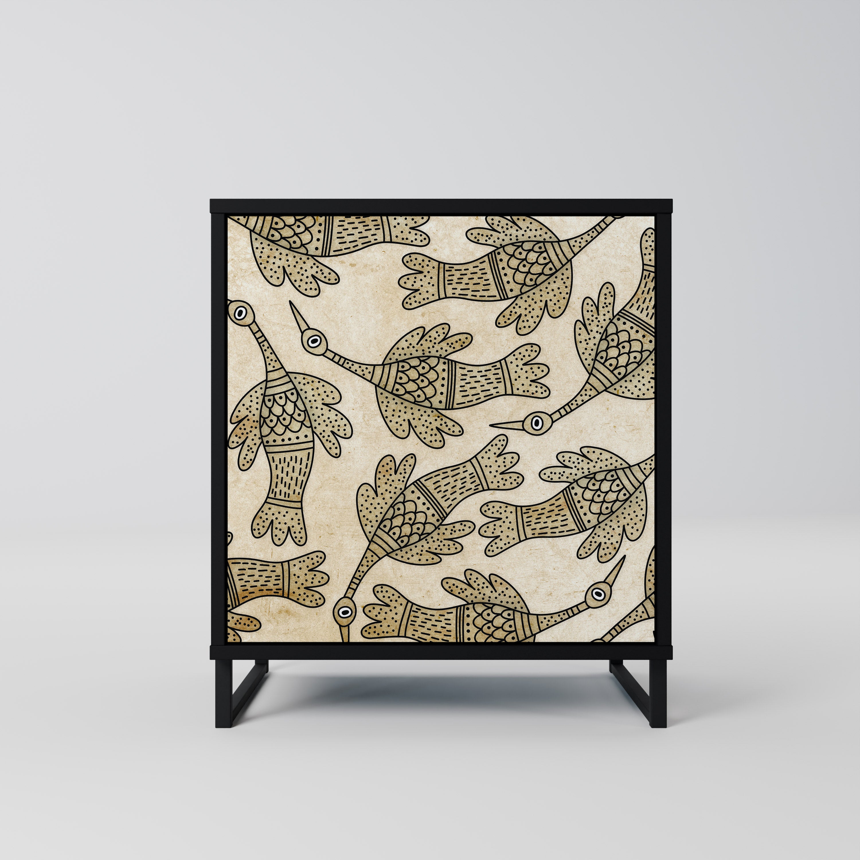 Aparador ALMONDINE SONGBIRD de 1 puerta en acabado negro