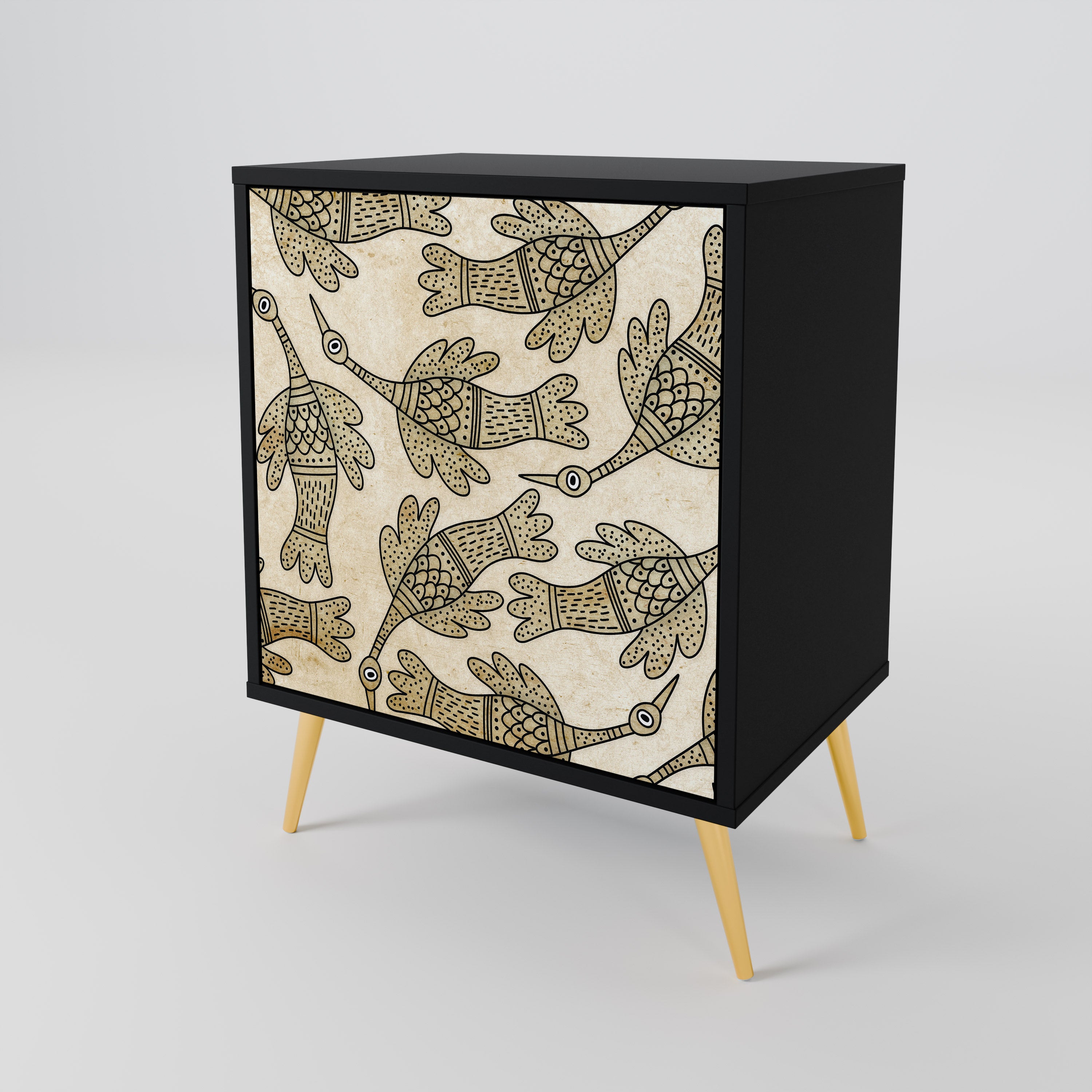 Aparador ALMONDINE SONGBIRD de 1 puerta en acabado negro