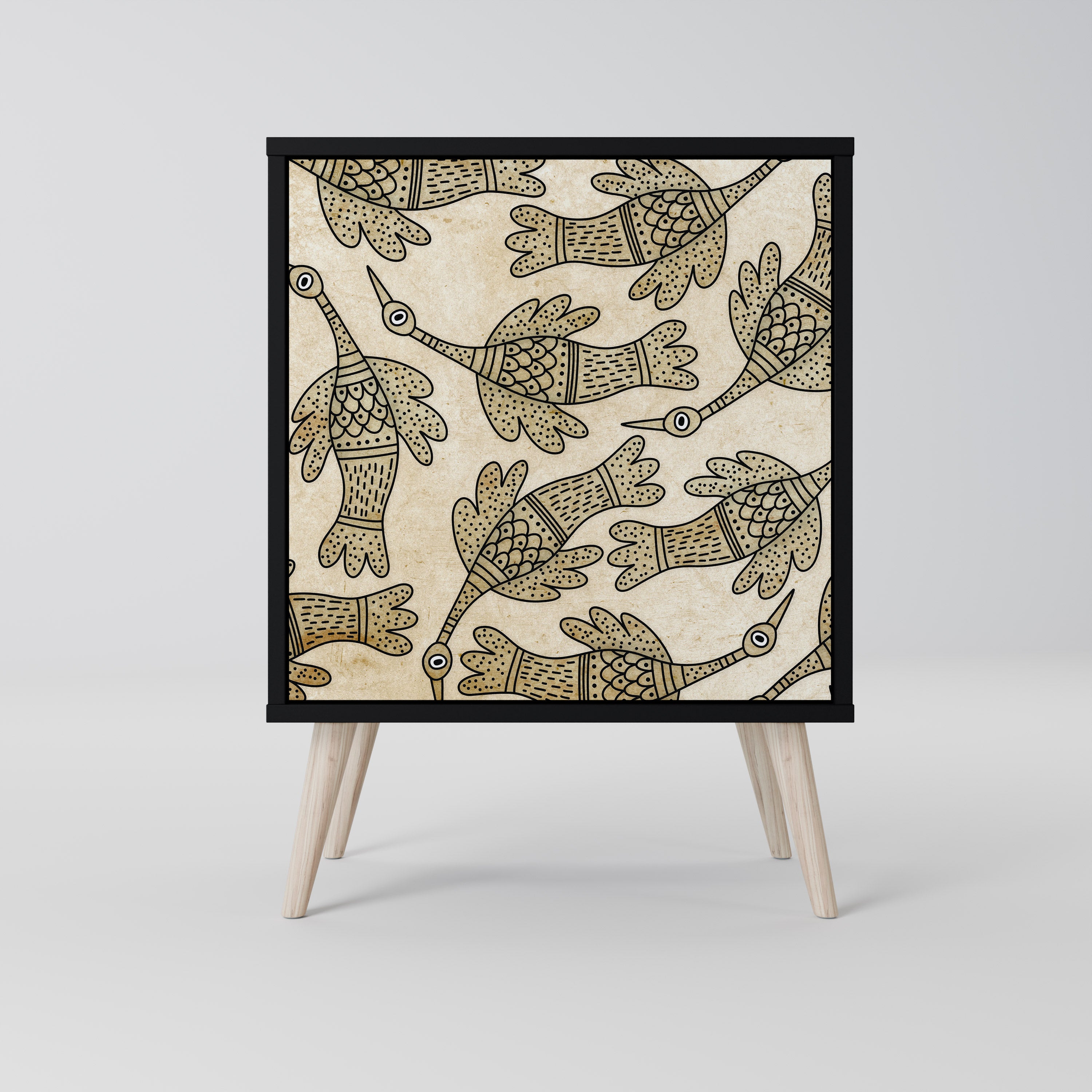 Aparador ALMONDINE SONGBIRD de 1 puerta en acabado negro