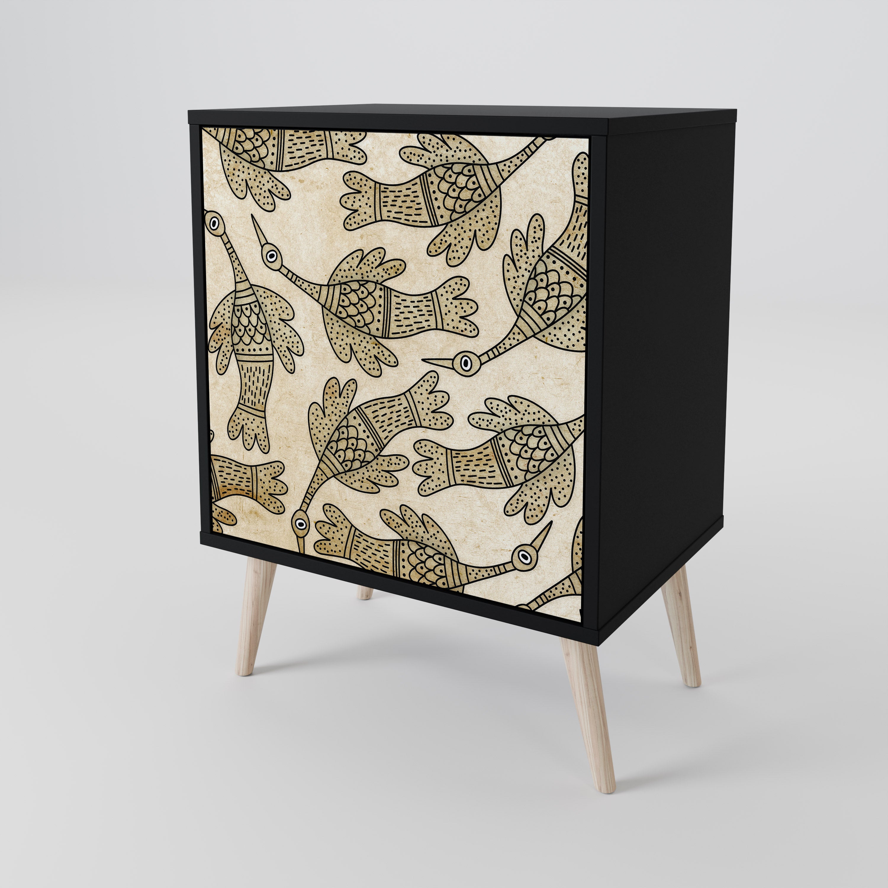 Aparador ALMONDINE SONGBIRD de 1 puerta en acabado negro