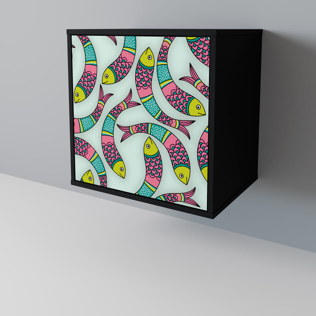 Aparador INDIAN FISH de 1 puerta en acabado negro