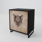 STEAMPUNK CLAN 1-Door Sideboard in Black Finish