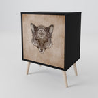 STEAMPUNK CLAN 1-Door Sideboard in Black Finish