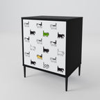 CATS COMPILATION 1-Door Sideboard in Black Finish