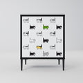 CATS COMPILATION 1-Door Sideboard in Black Finish