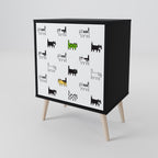 CATS COMPILATION 1-Door Sideboard in Black Finish