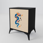 MYTHOLOGICAL CREATURES 1-Door Sideboard in Black Finish